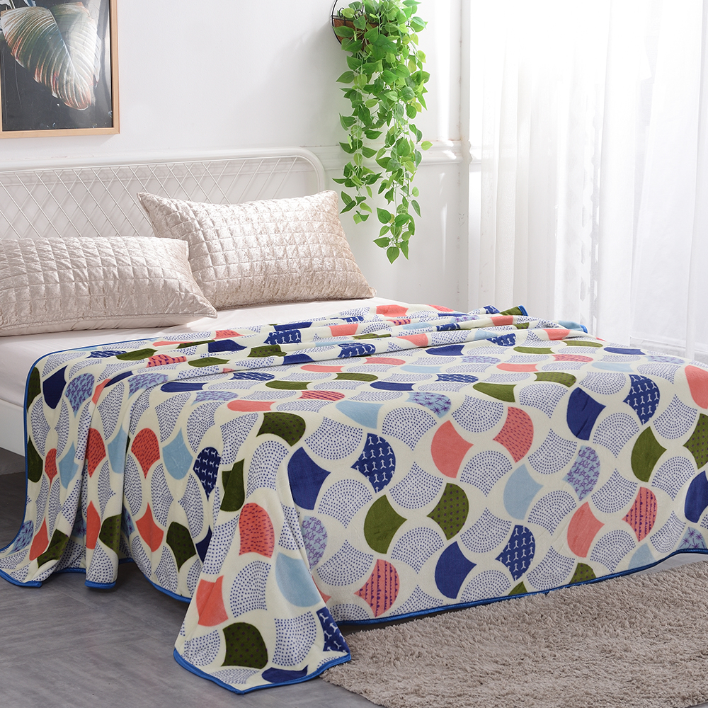 Franela manta estampada cama matrimonial estampado multicolor